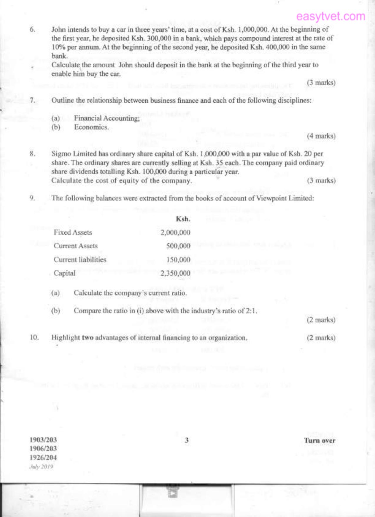 Business Finance (2019) — page 3 of 6