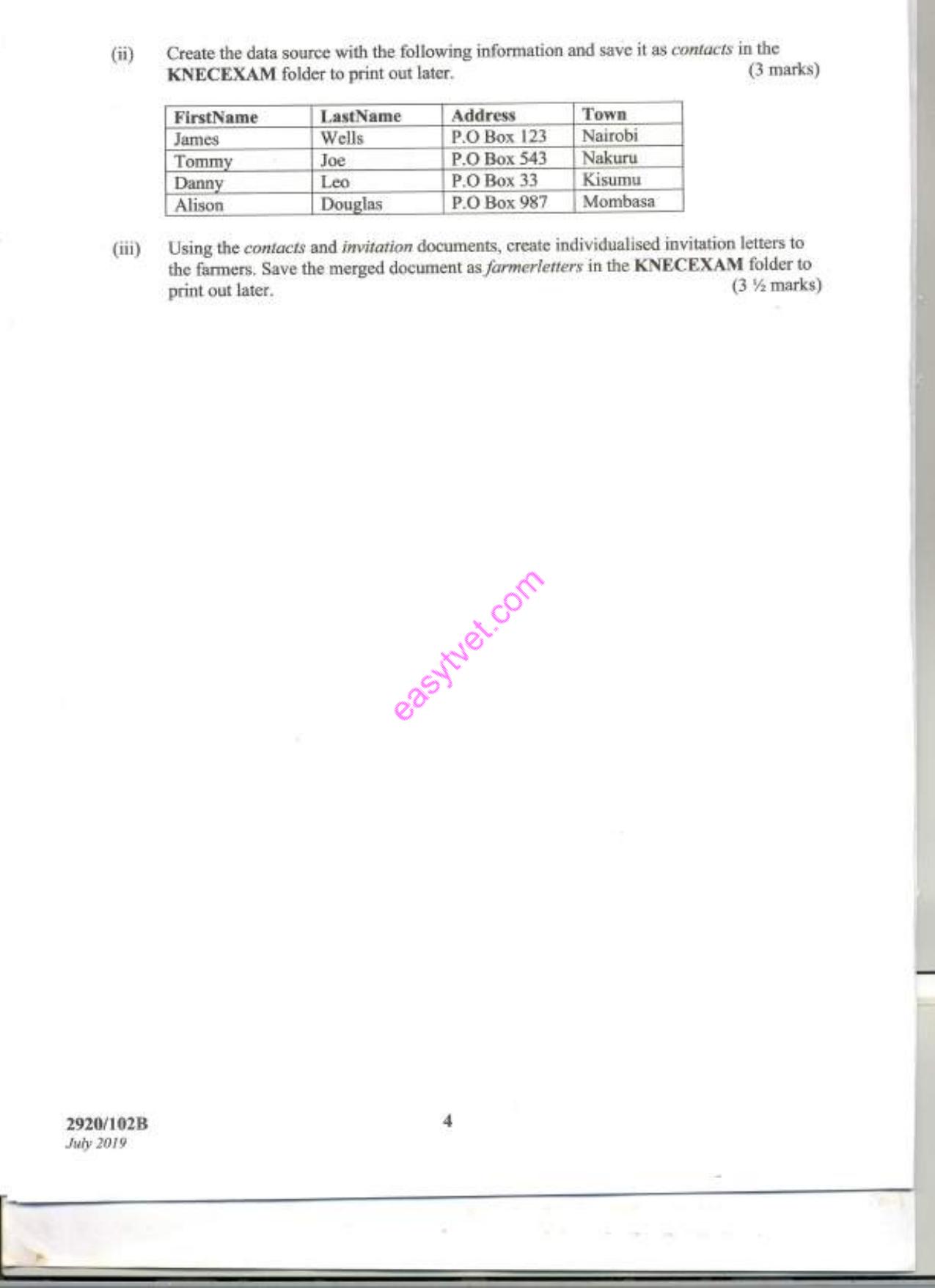 Computer Applications I (practical (2019) — page 4 of 9