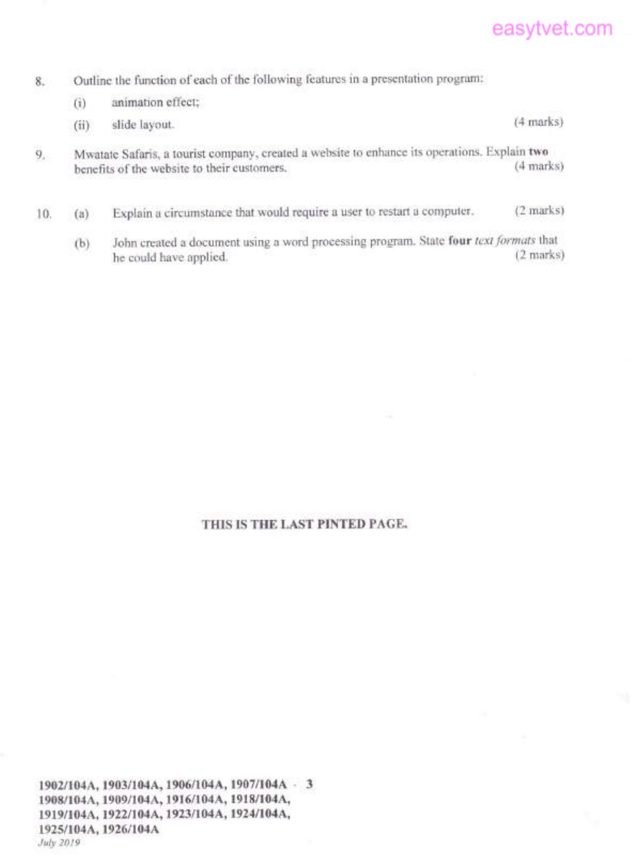 Craft Certificate in Human Resource Management (2019) — page 3 of 3