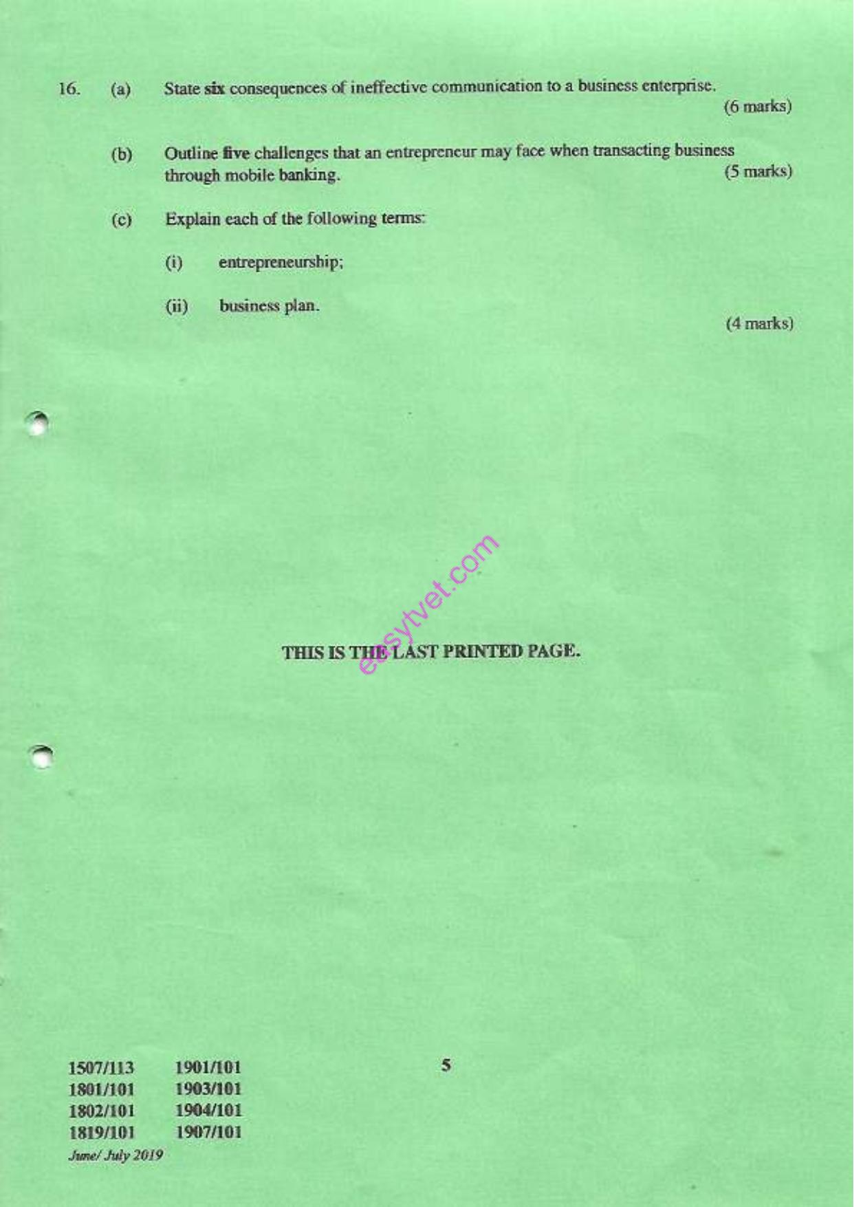 Craft Certificate in Fashion Design and Garment Making Technology (2018) — page 5 of 5