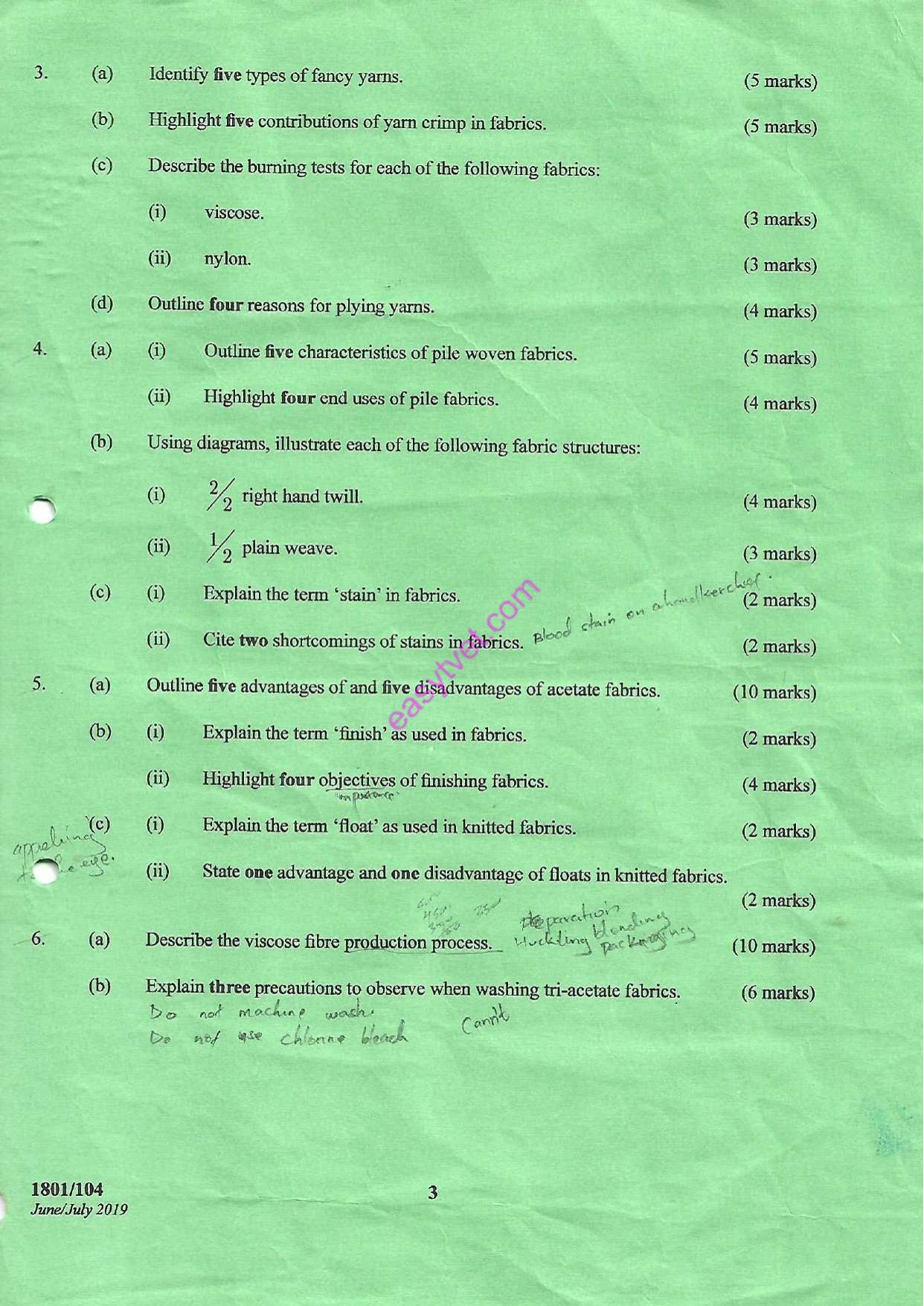 X Textile Material Knowledge and Fabric Colouration Theory (2019) — page 3 of 4