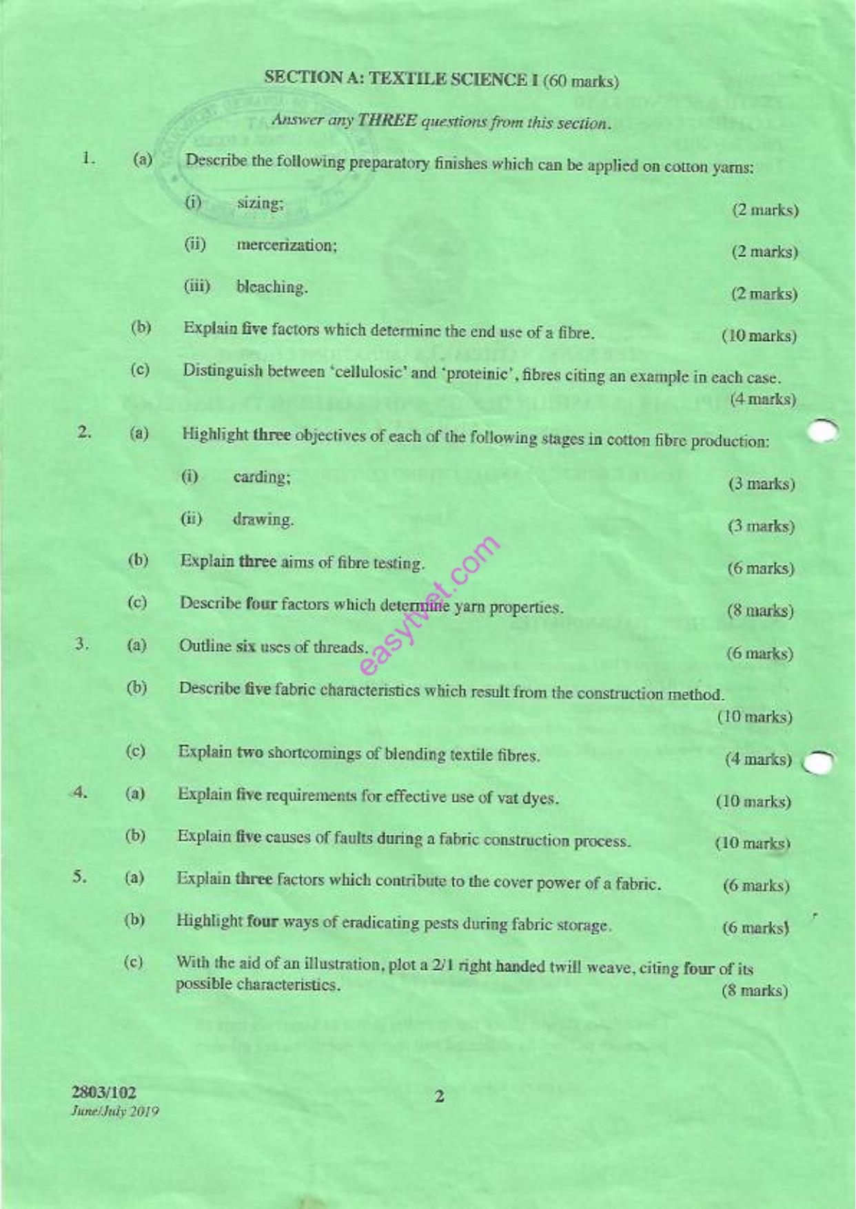 Textile Science 1 and Clothing Comnstruction Theory (2019) — page 2 of 3