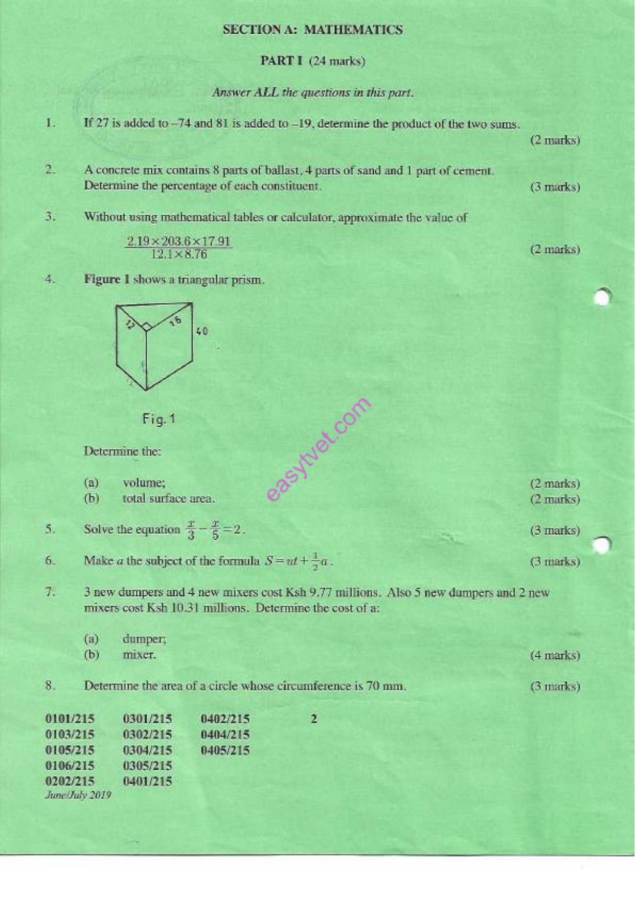Carpentry and Joinery Q General Agriculture (2019) — page 2 of 8