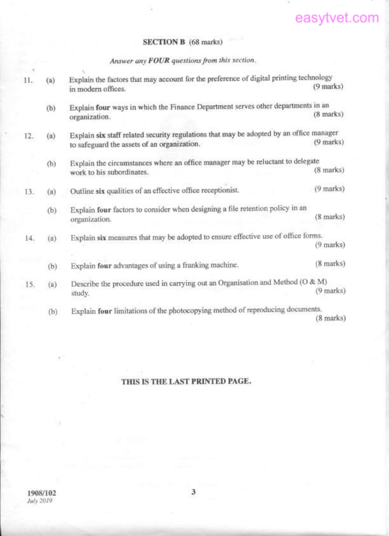 Office Administration and Management (2019) — page 3 of 3