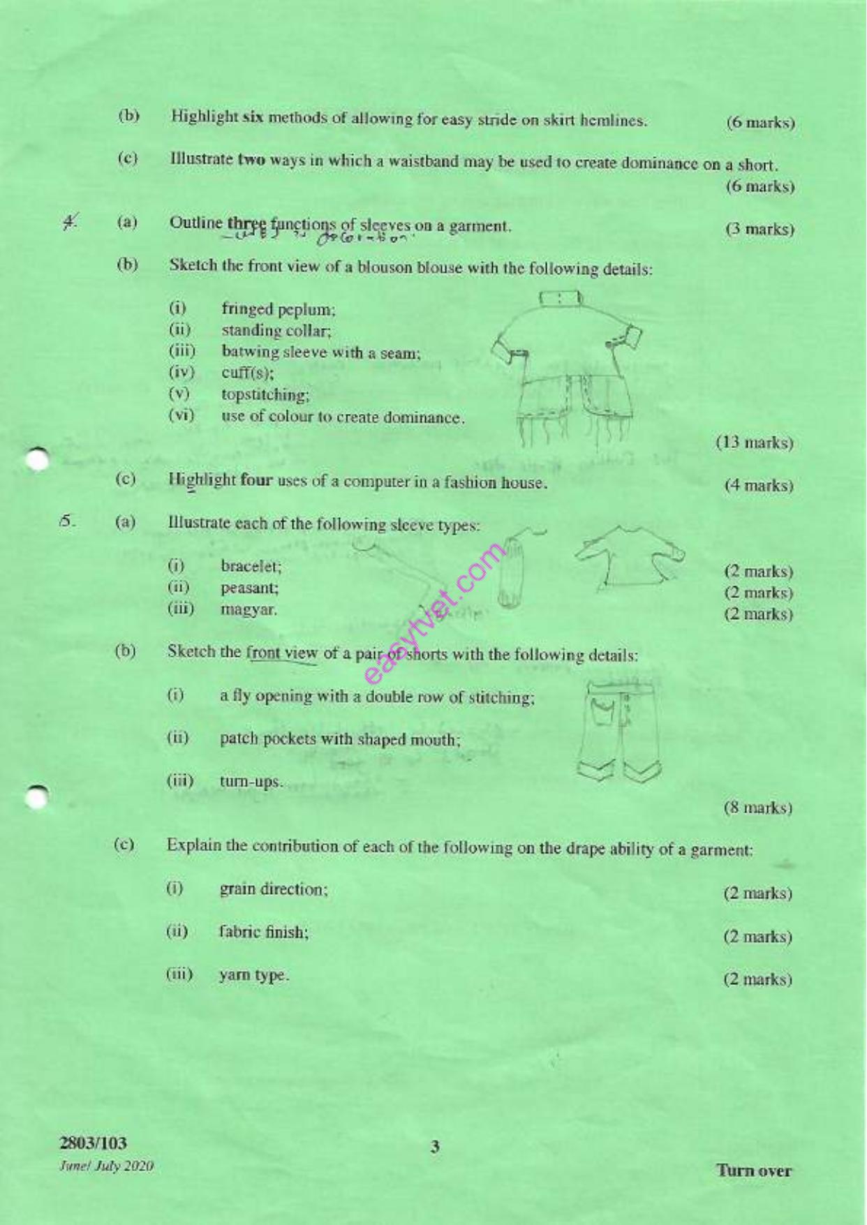 Art, Fashion Design and Sketching and Cutting Technglogy Theory (2020) — page 3 of 4
