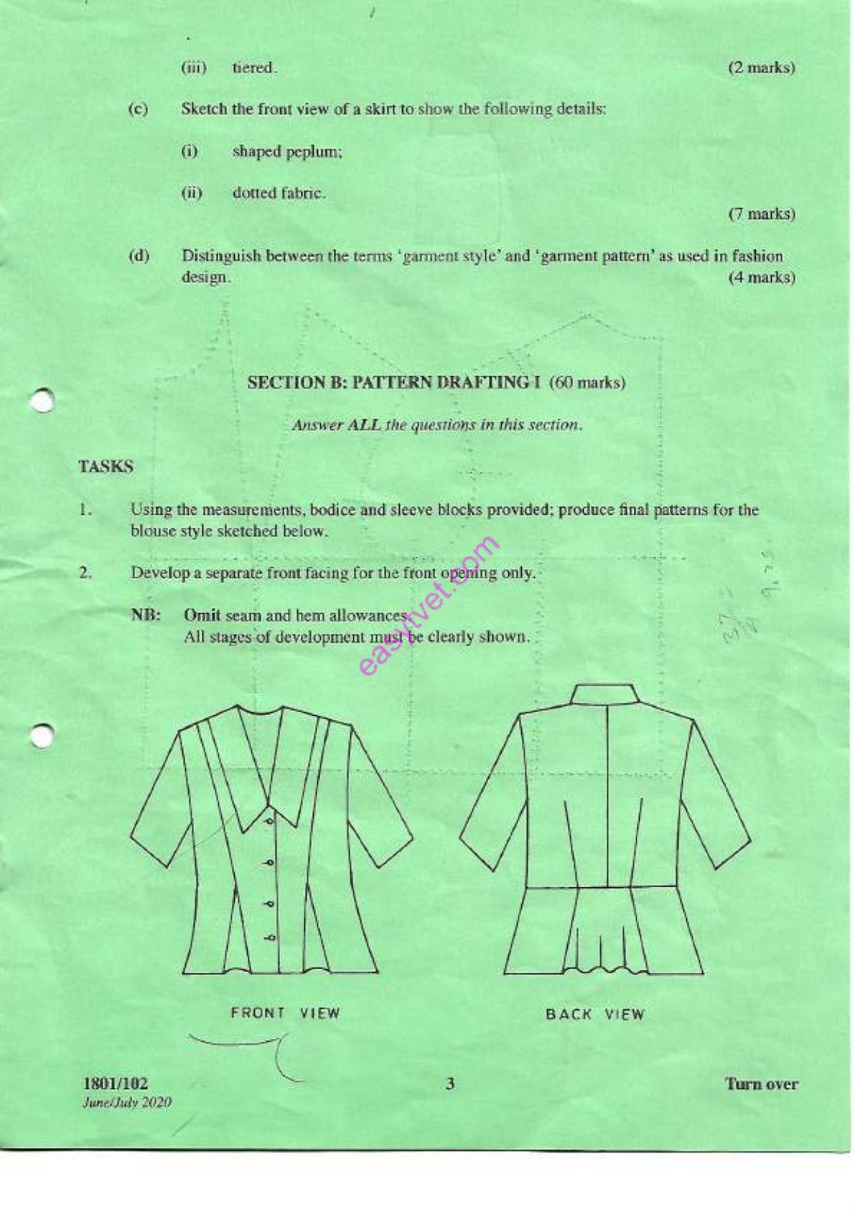 Ar, Eashion Design and Sketching and Pai'tern Drafting 1 (2020) — page 3 of 5