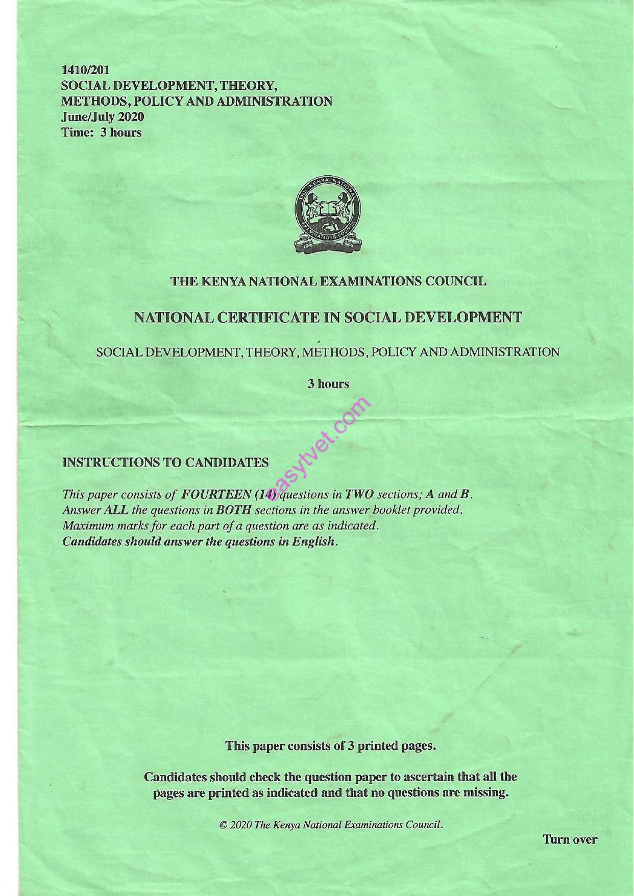 Social Development, Theory, Methods, Policy and Administration (2020) — page 1 of 3