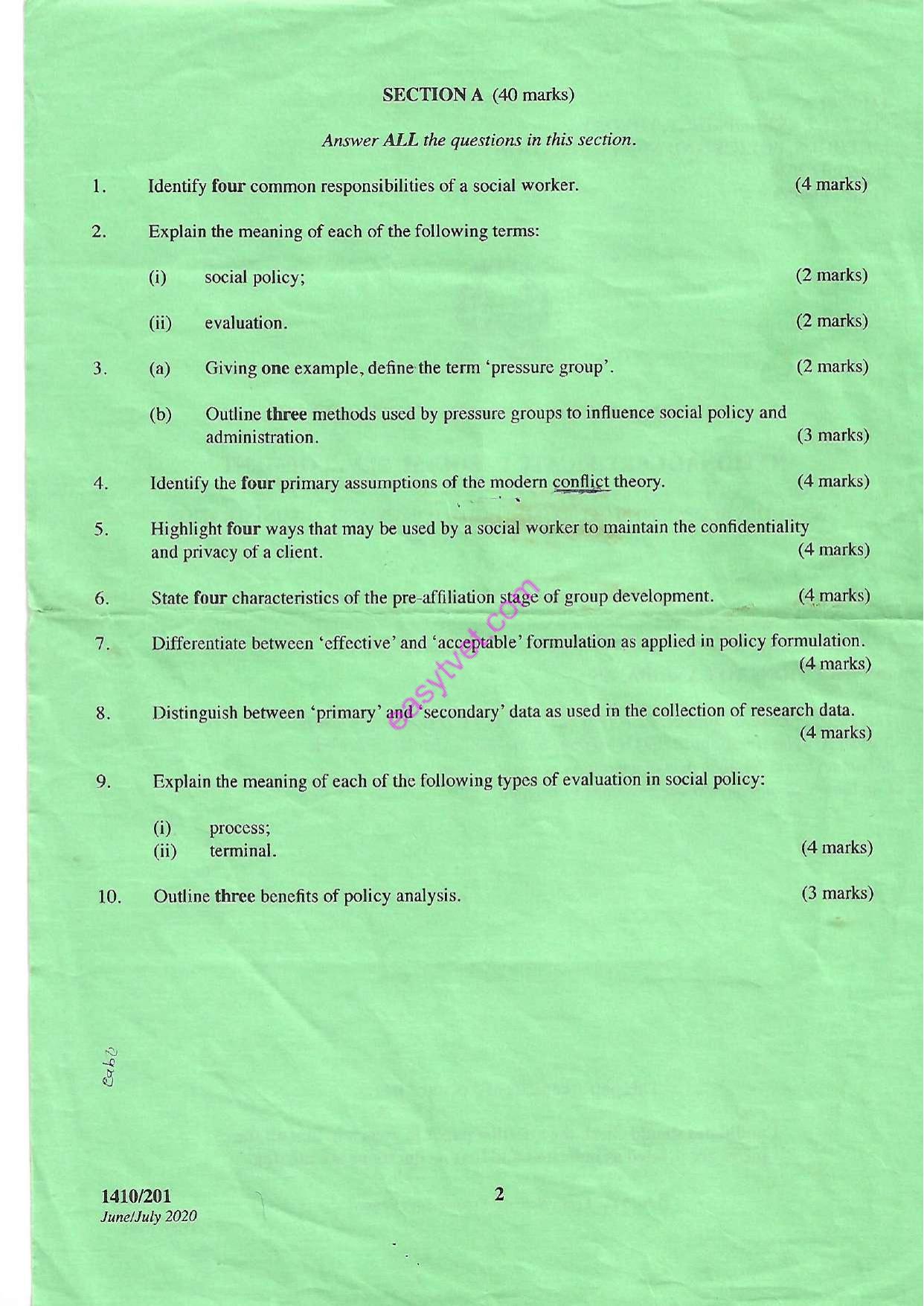 Social Development, Theory, Methods, Policy and Administration (2020) — page 2 of 3