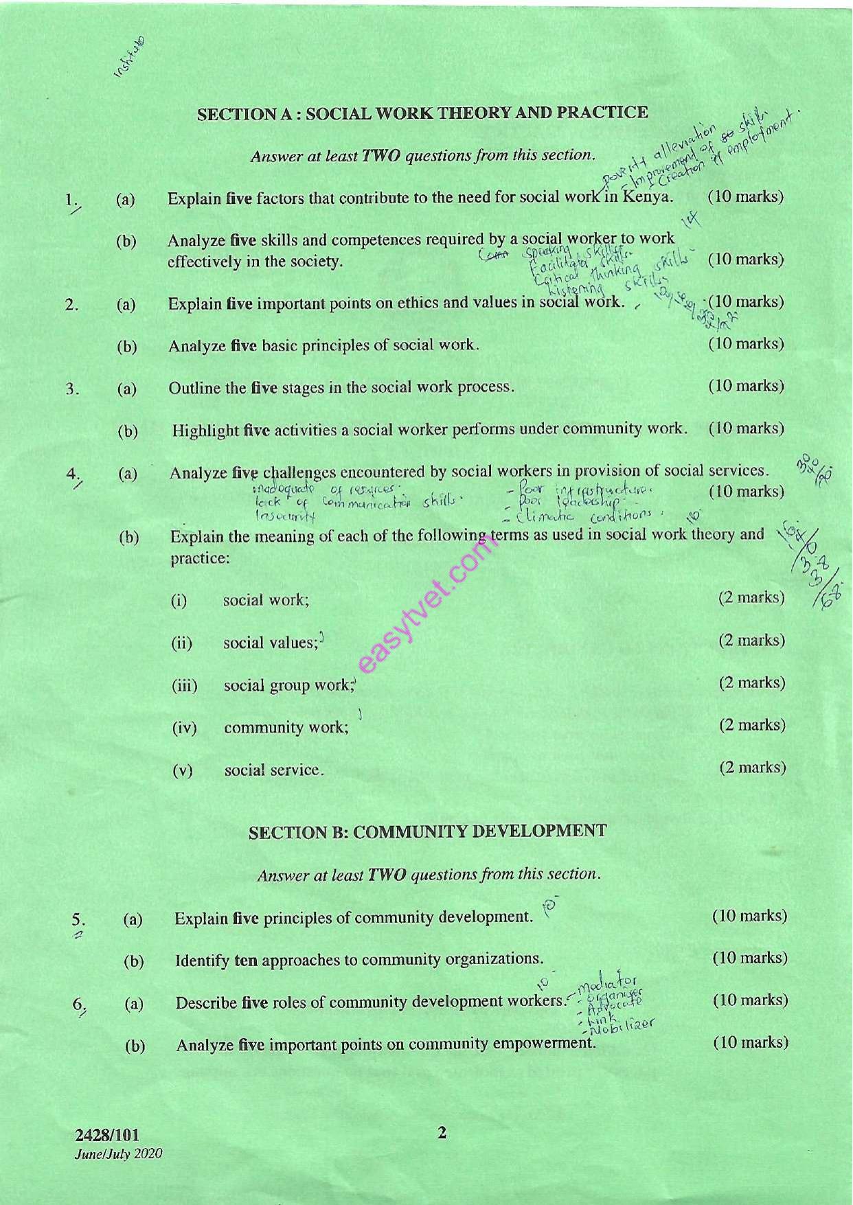 Social Work Theory, Practice and Community Development (2020) — page 2 of 3