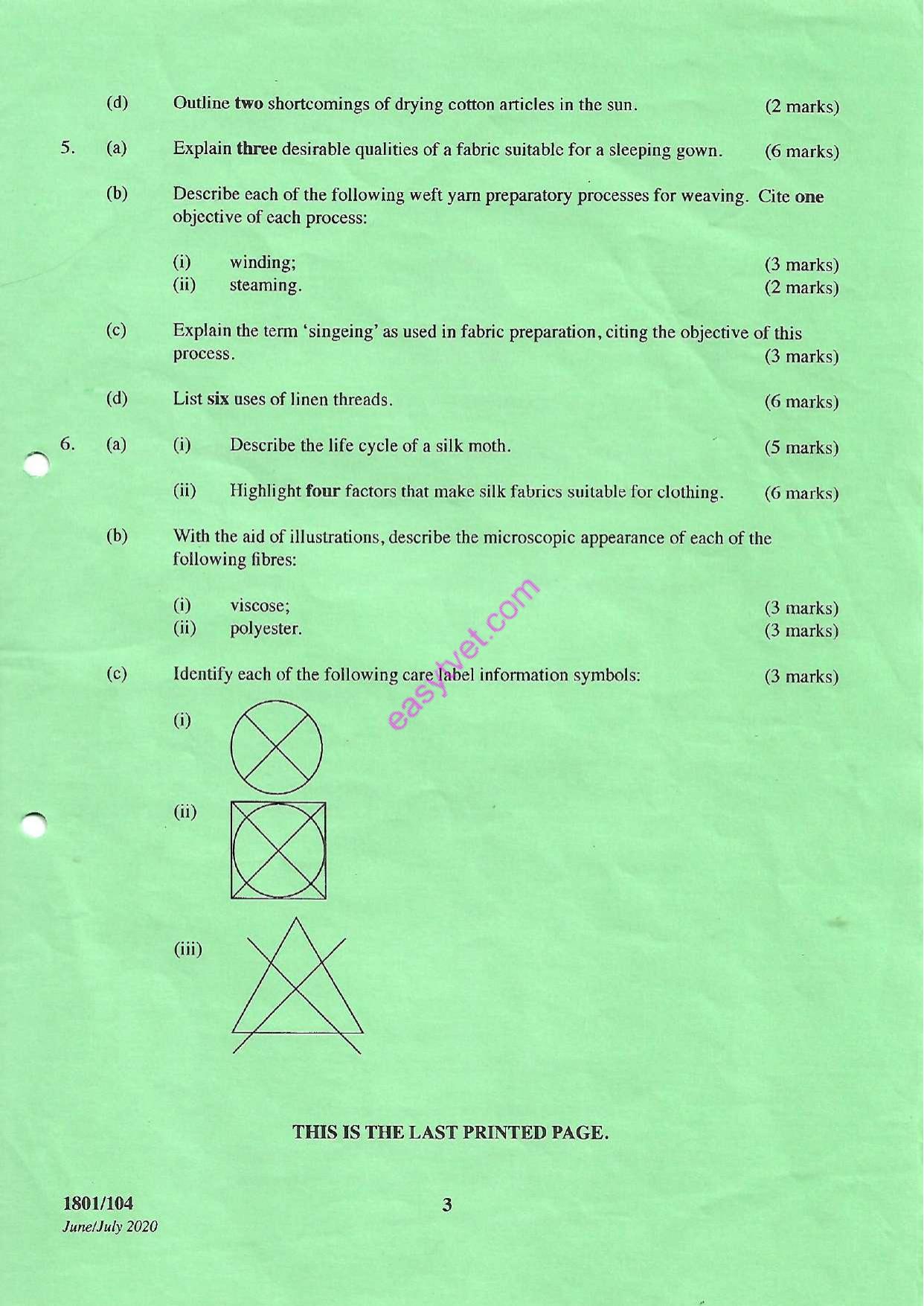 Textile Material Knowledge and Fabric Colouration Theory (2020) — page 3 of 3