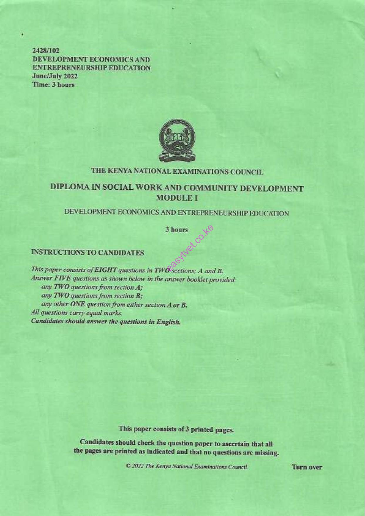 Development Economics and Entrepreneurship Education (2022) — page 1 of 3