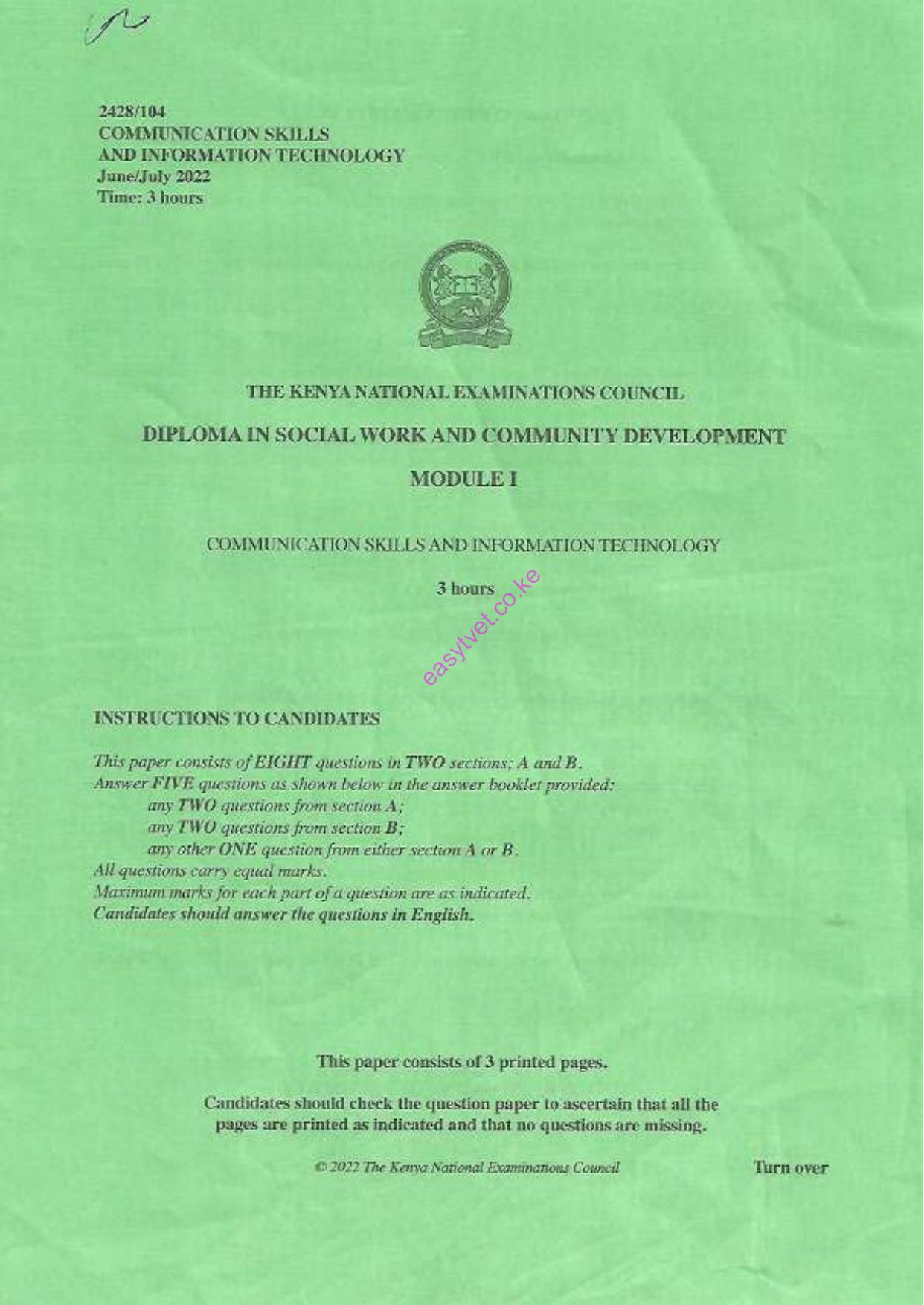 Communicatton Skills Andy Information Tecitnology (2022) — page 1 of 3