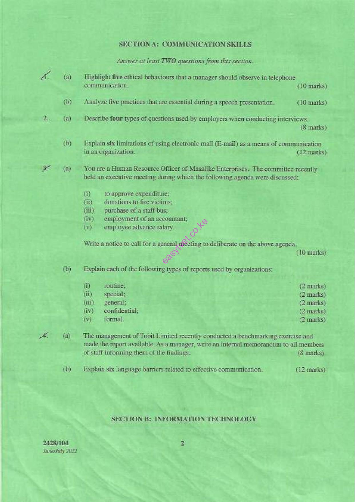 Communicatton Skills Andy Information Tecitnology (2022) — page 2 of 3