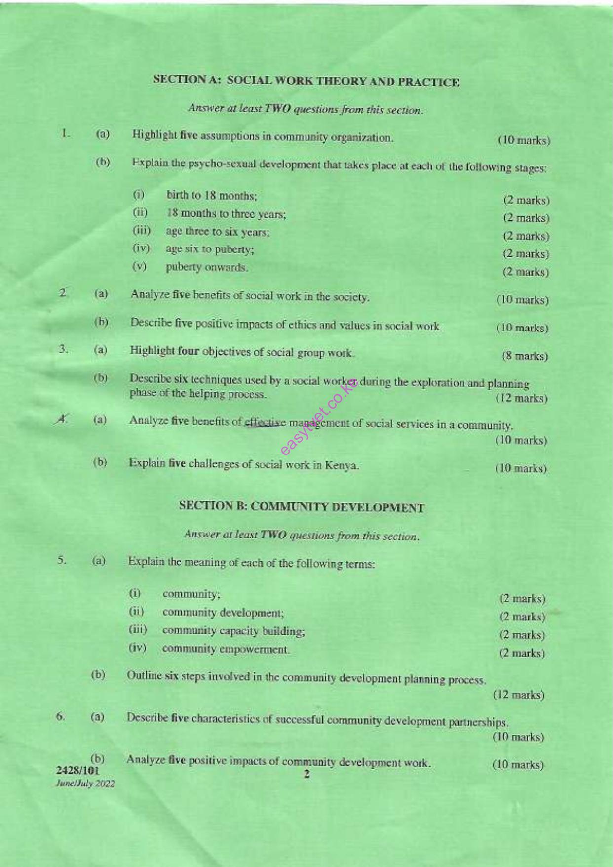 Soctal Work Theory, Practice and Community Developmen (2022) — page 2 of 3