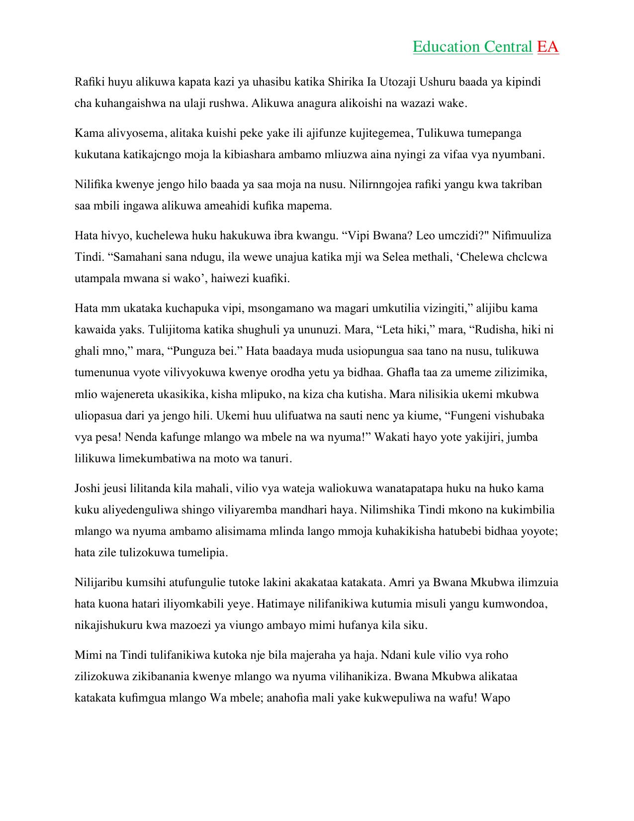 Kiswahili KCPE (2018) — page 10 of 13