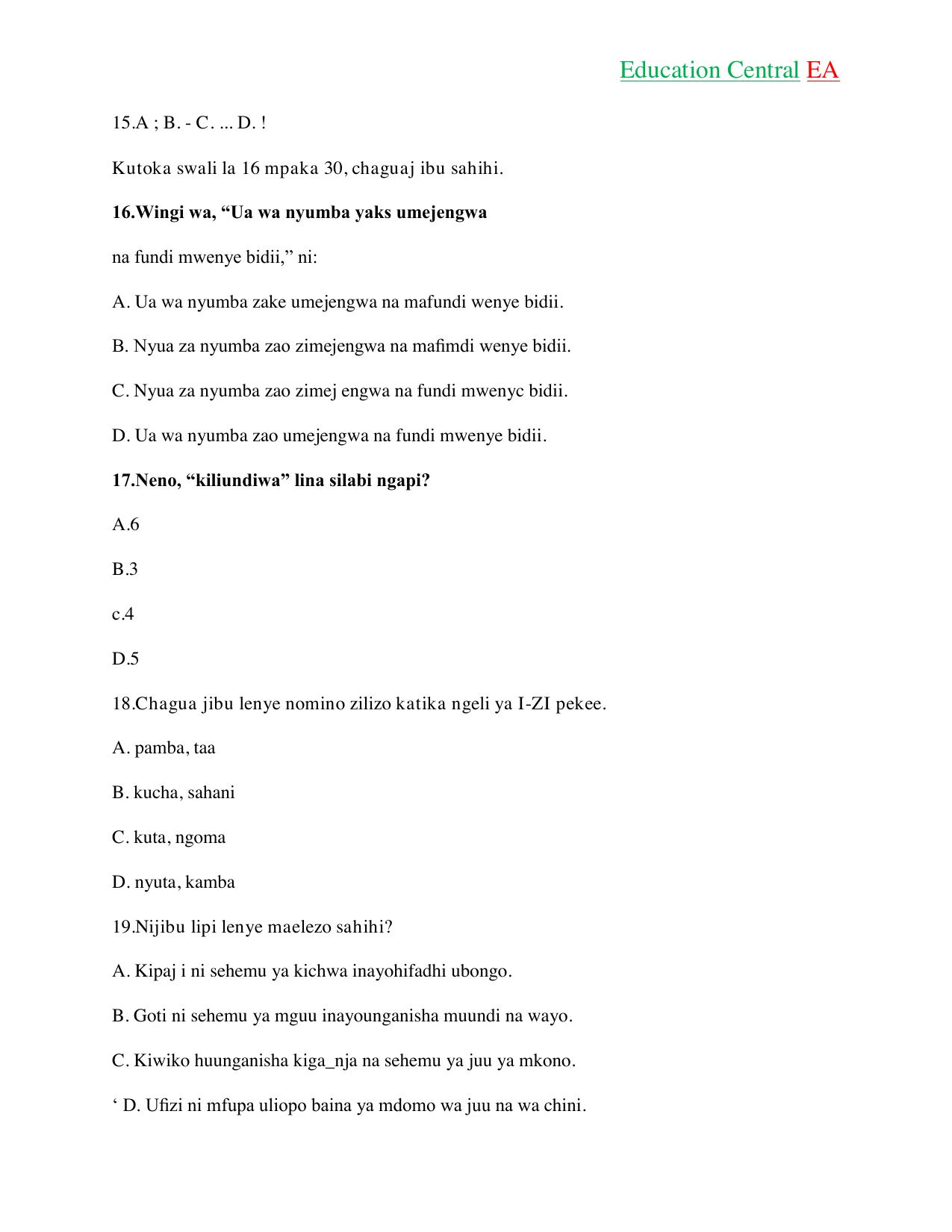 Kiswahili KCPE (2018) — page 2 of 13
