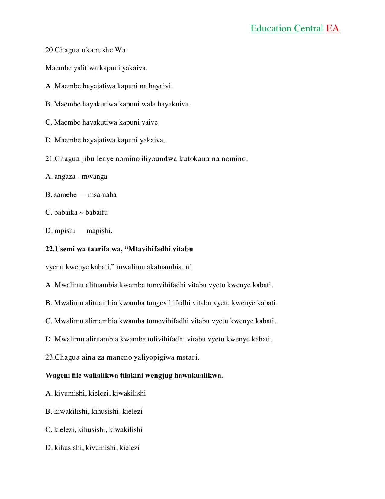 Kiswahili KCPE (2018) — page 3 of 13