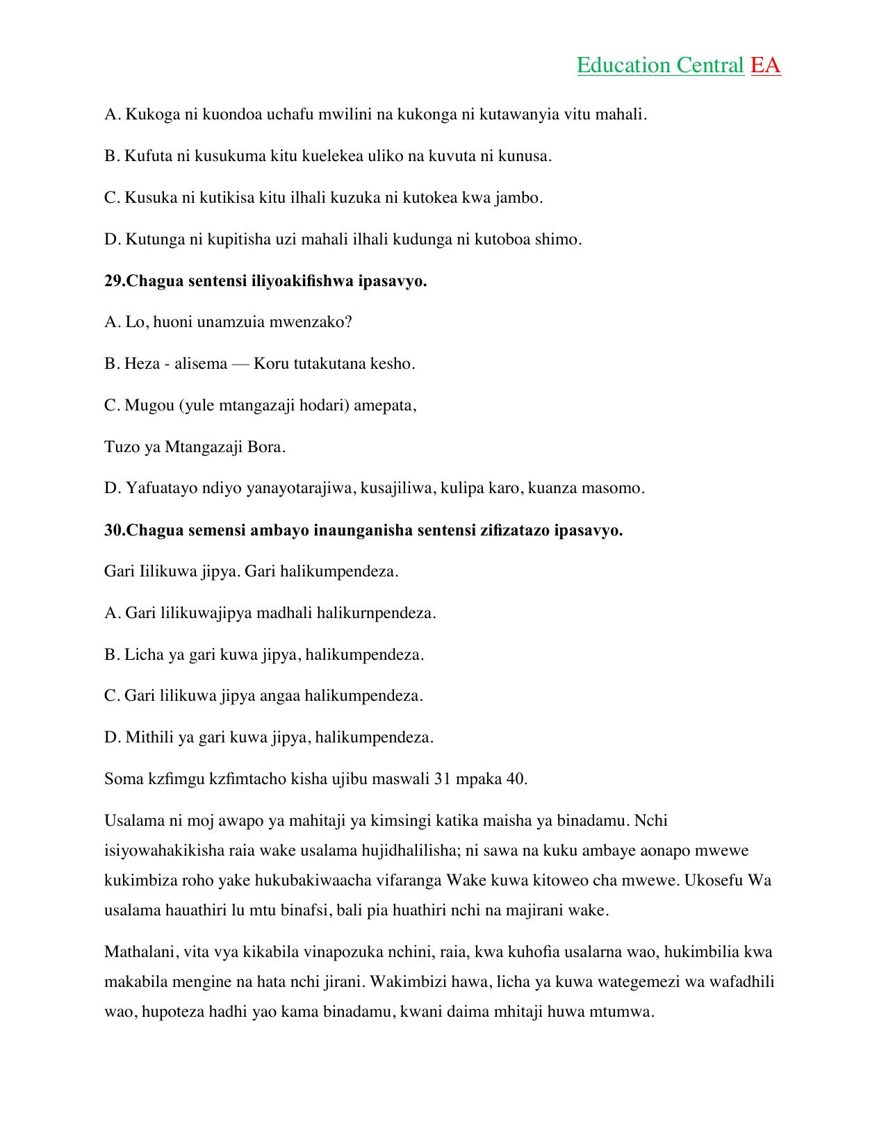 Kiswahili KCPE (2018) — page 5 of 13