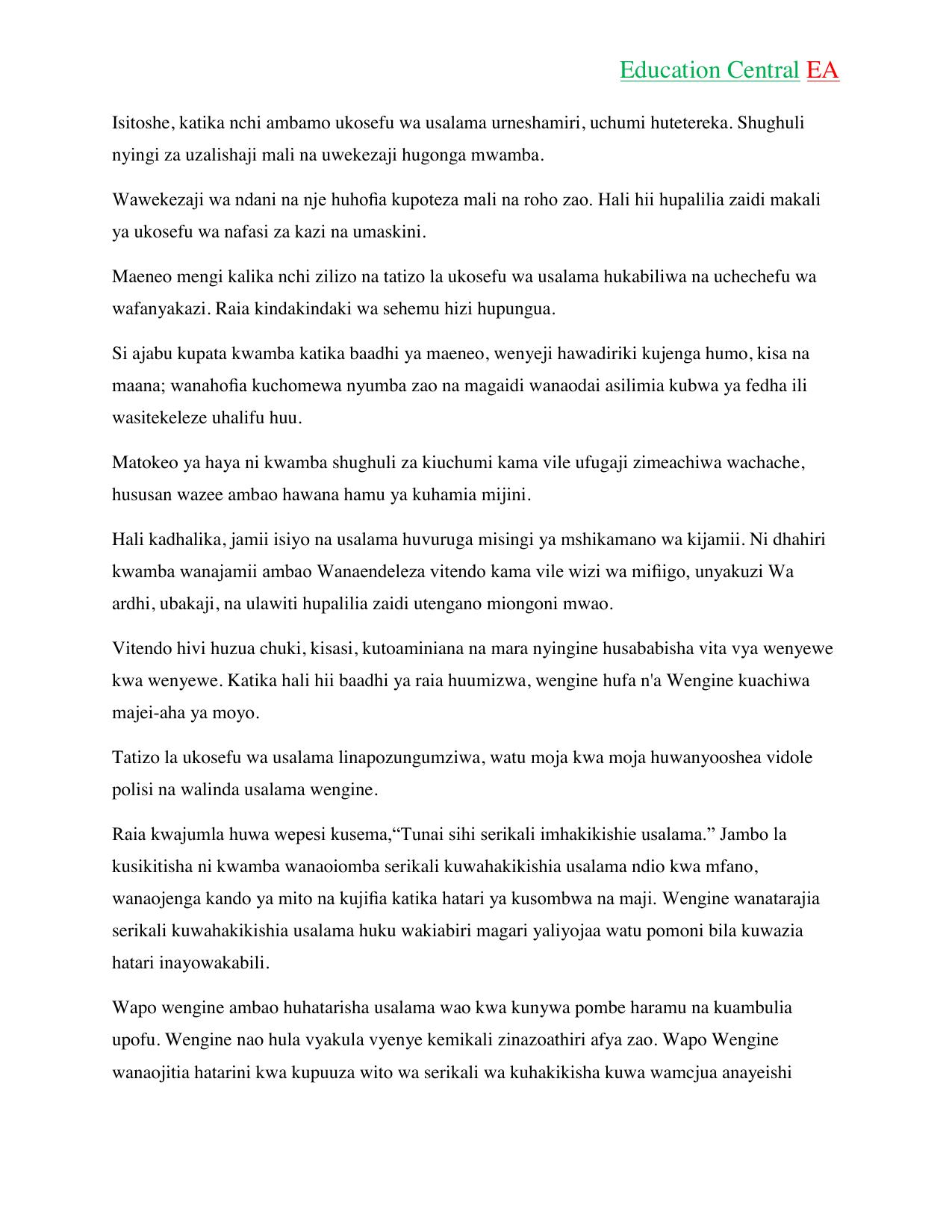 Kiswahili KCPE (2018) — page 6 of 13