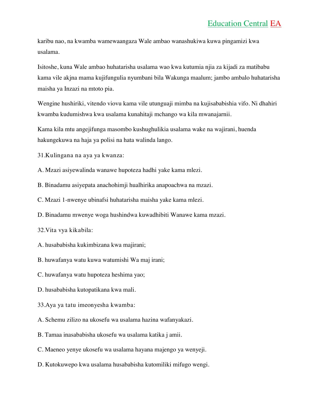 Kiswahili KCPE (2018) — page 7 of 13