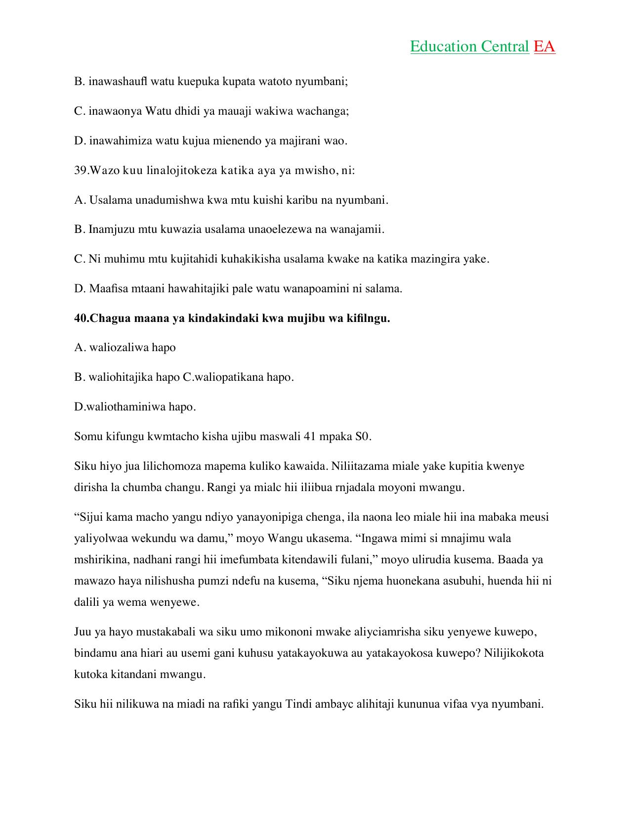 Kiswahili KCPE (2018) — page 9 of 13
