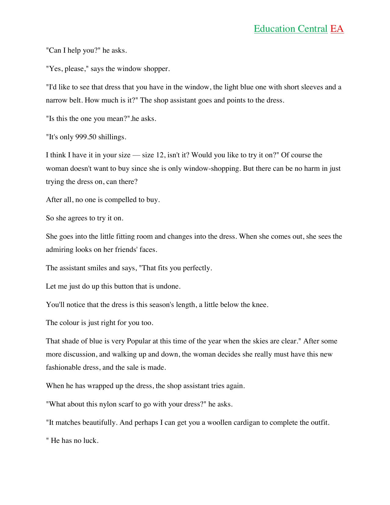 English Language KCPE (2018) — page 10 of 14