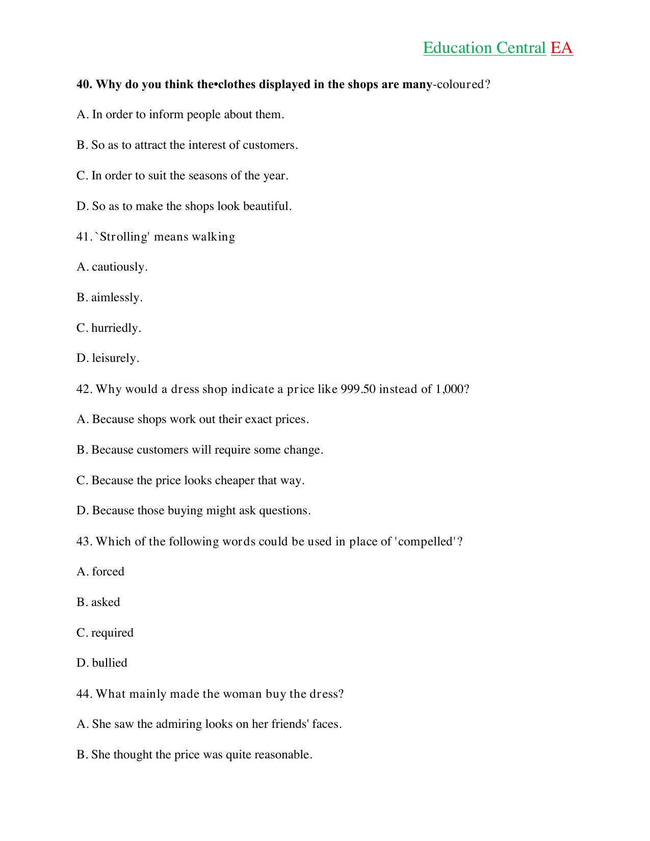 English Language KCPE (2018) — page 12 of 14