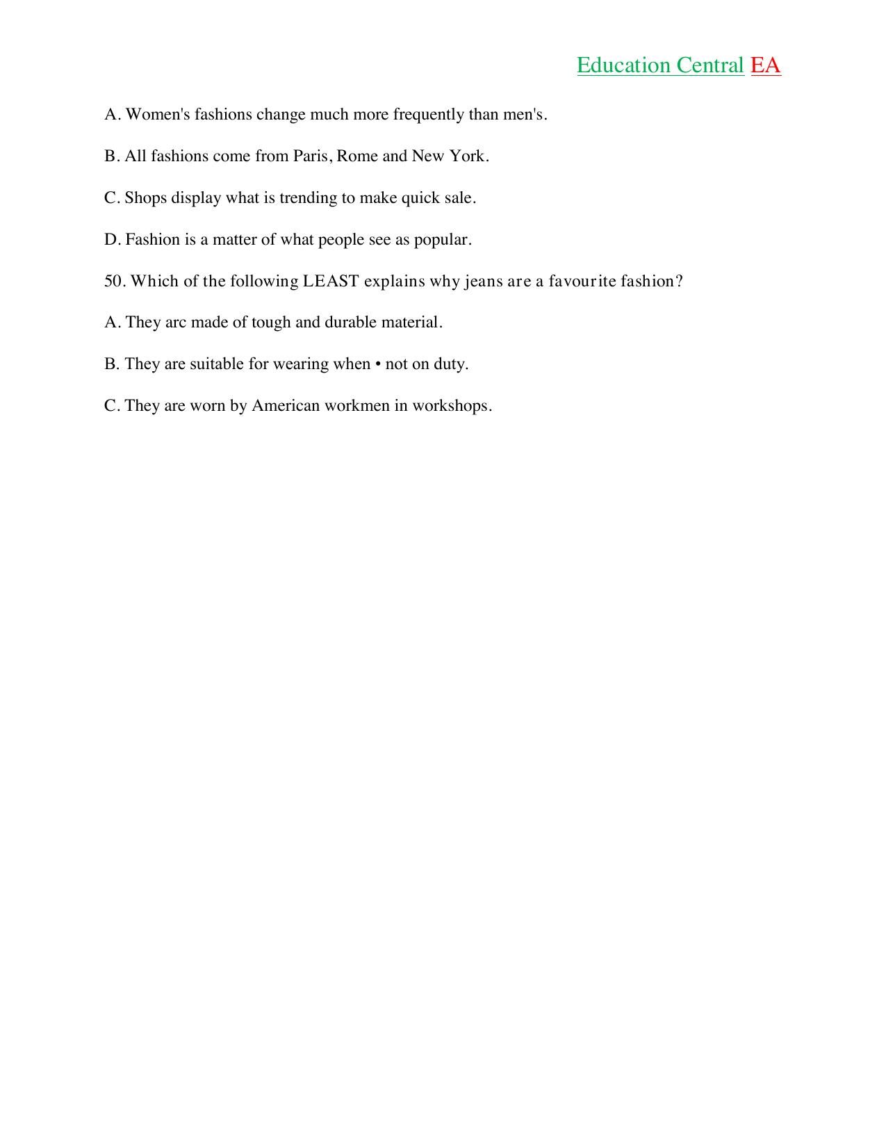 English Language KCPE (2018) — page 14 of 14