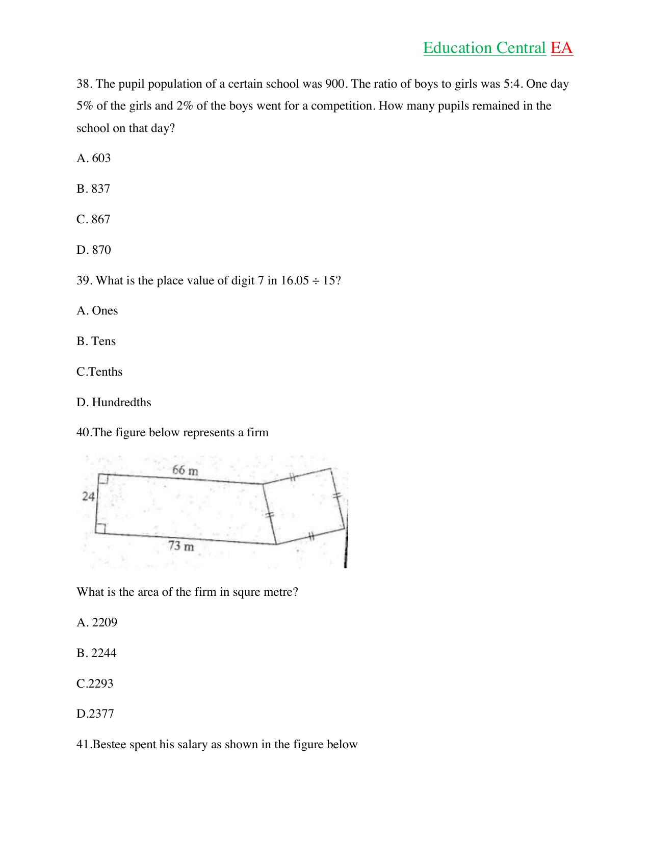 Mathematics KCPE (2018) — page 13 of 17