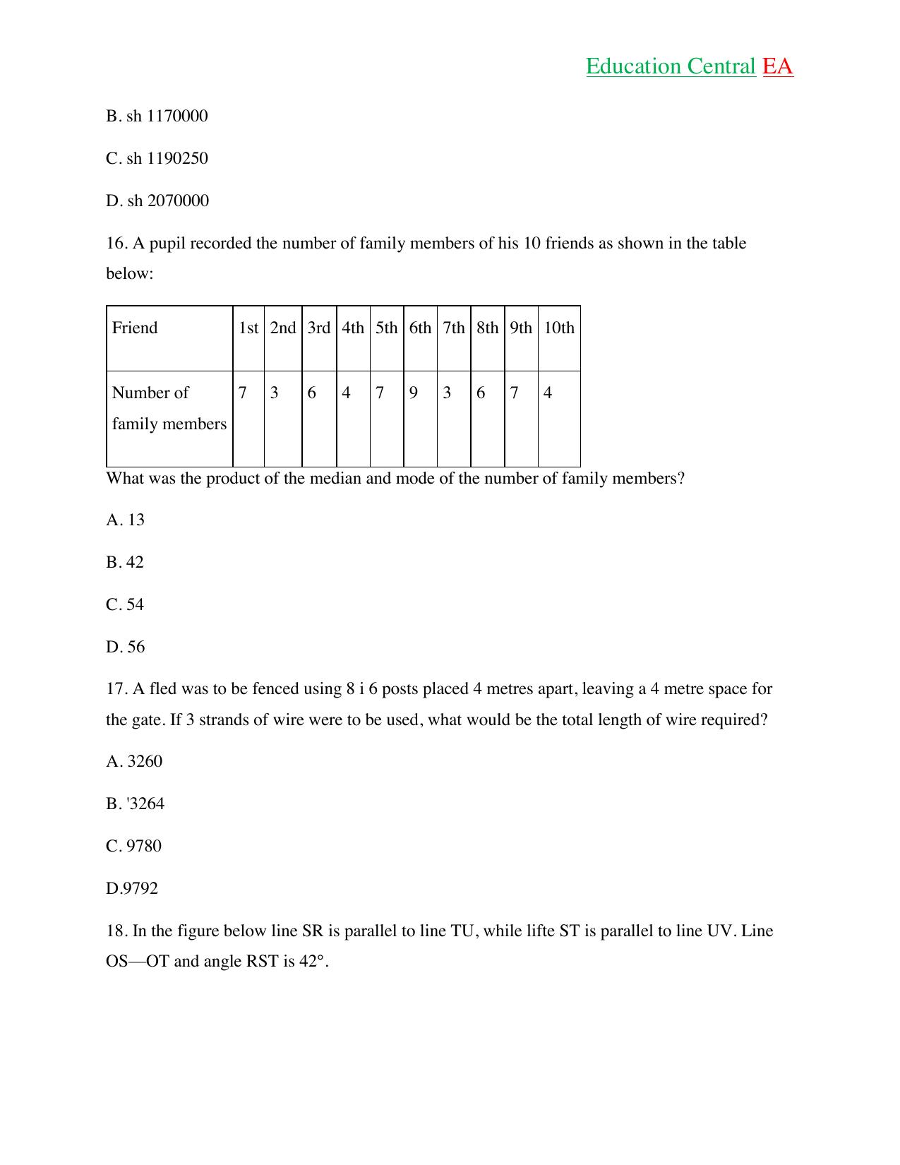 Mathematics KCPE (2018) — page 5 of 17