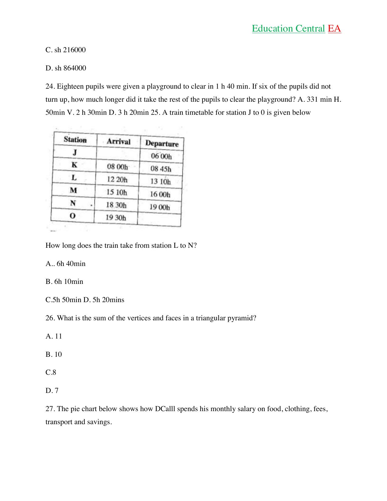 Mathematics KCPE (2018) — page 8 of 17