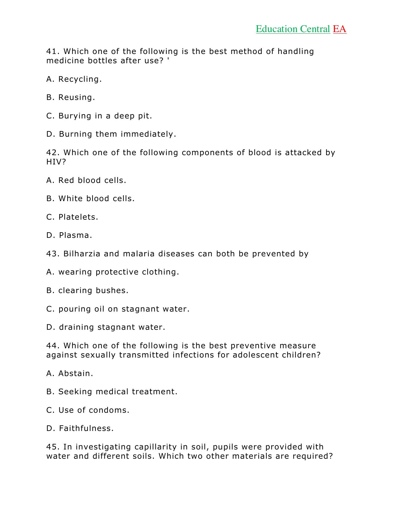 Science KCPE (2018) — page 13 of 15