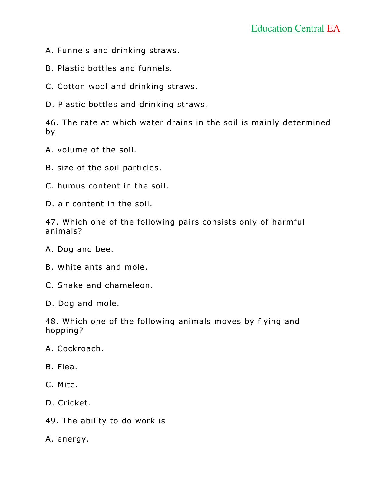 Science KCPE (2018) — page 14 of 15