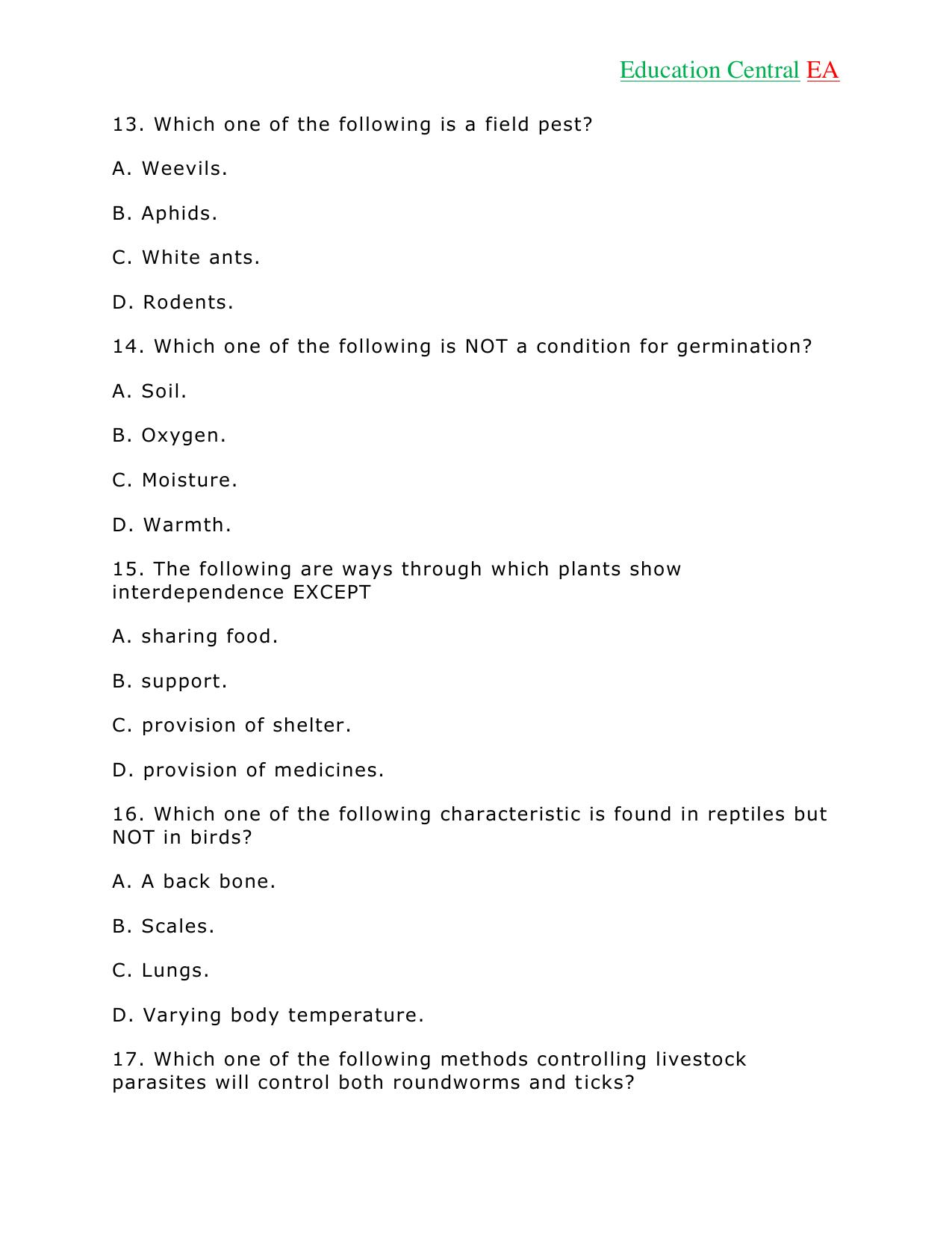 Science KCPE (2018) — page 5 of 15