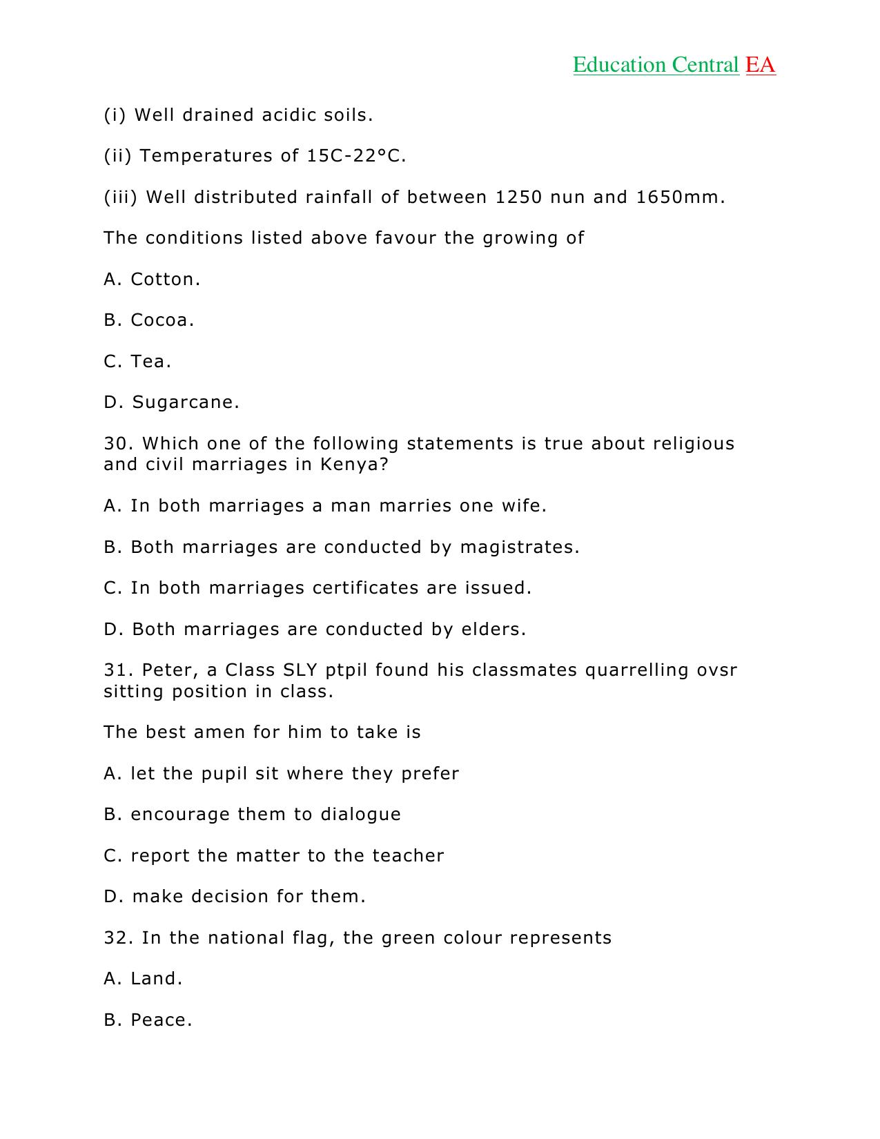 Social Studies KCPE (2018) — page 10 of 26