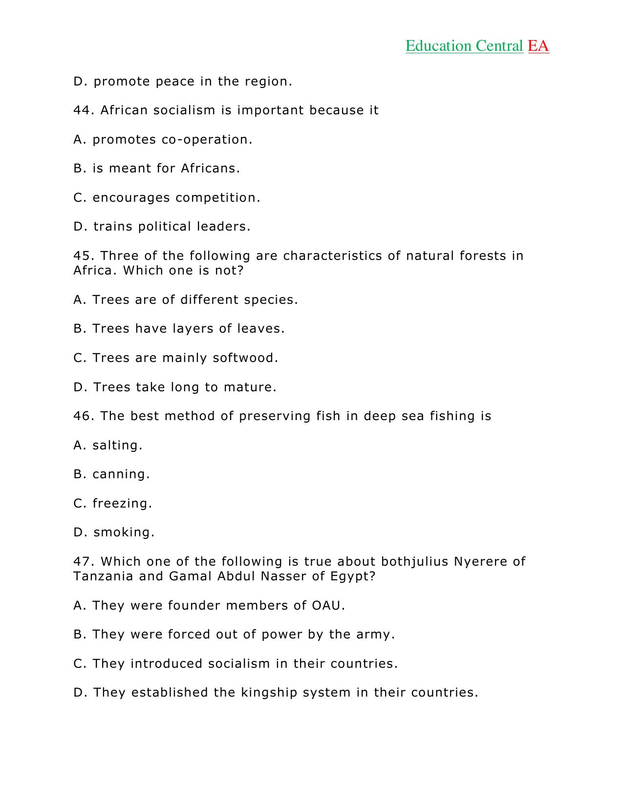 Social Studies KCPE (2018) — page 14 of 26
