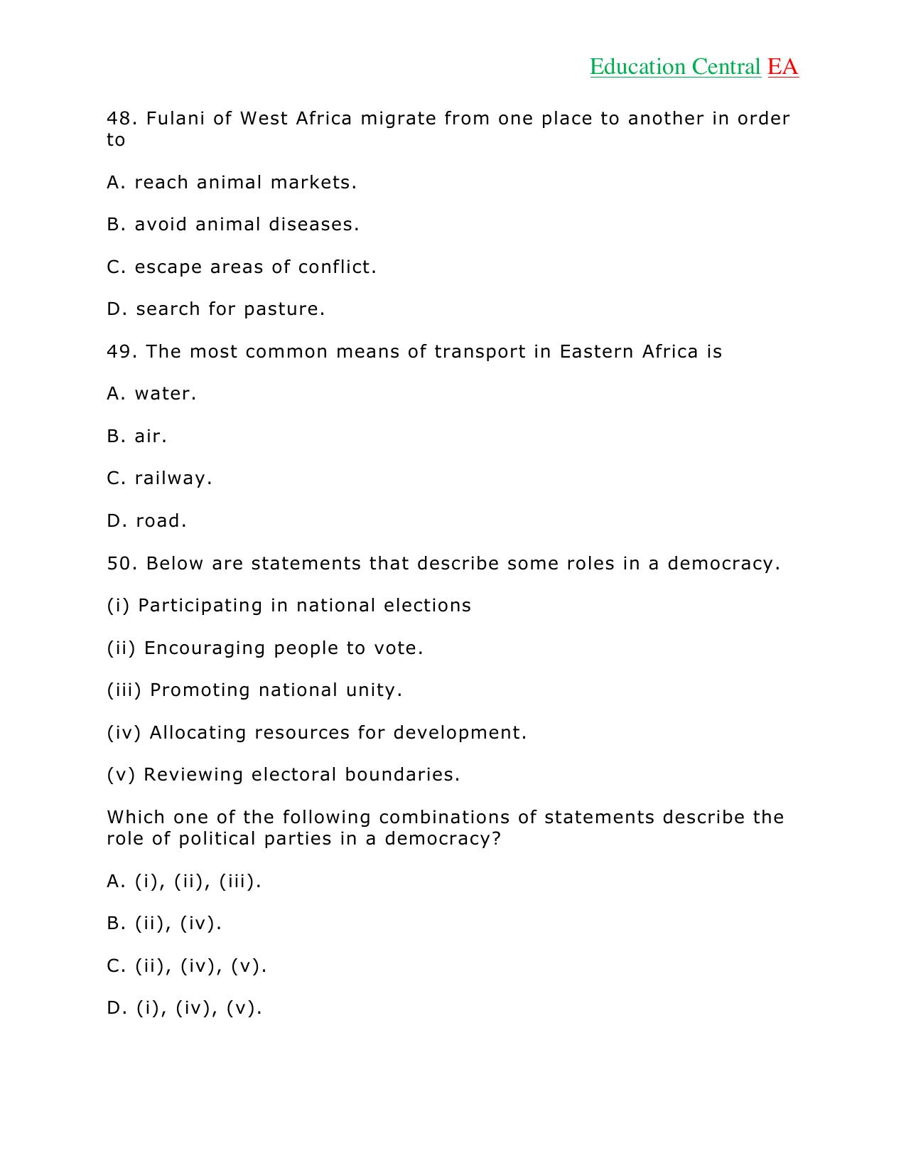 Social Studies KCPE (2018) — page 15 of 26