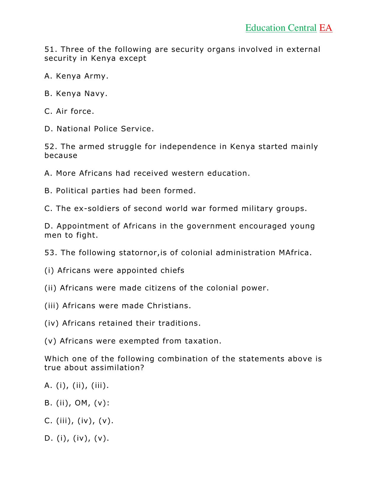 Social Studies KCPE (2018) — page 16 of 26