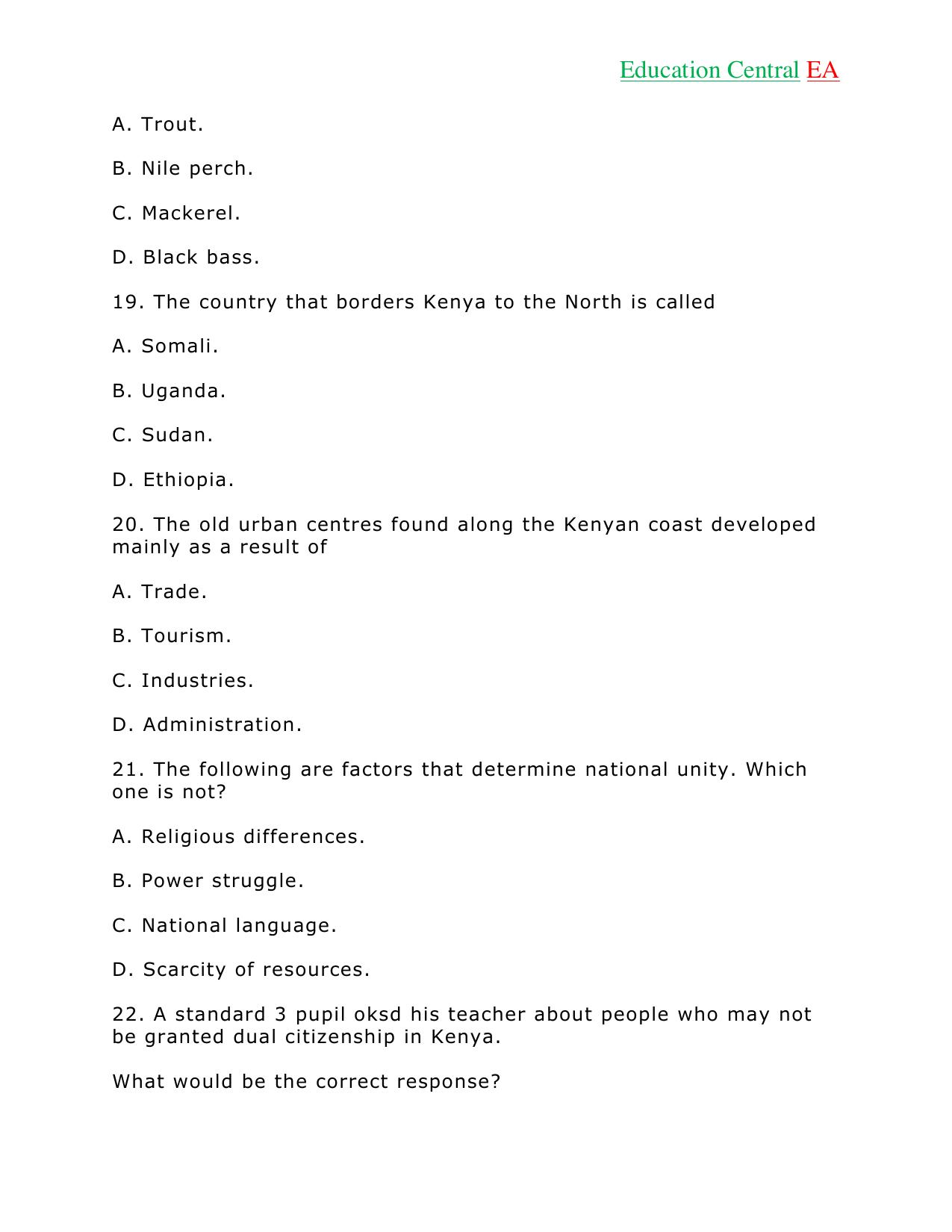 Social Studies KCPE (2018) — page 7 of 26