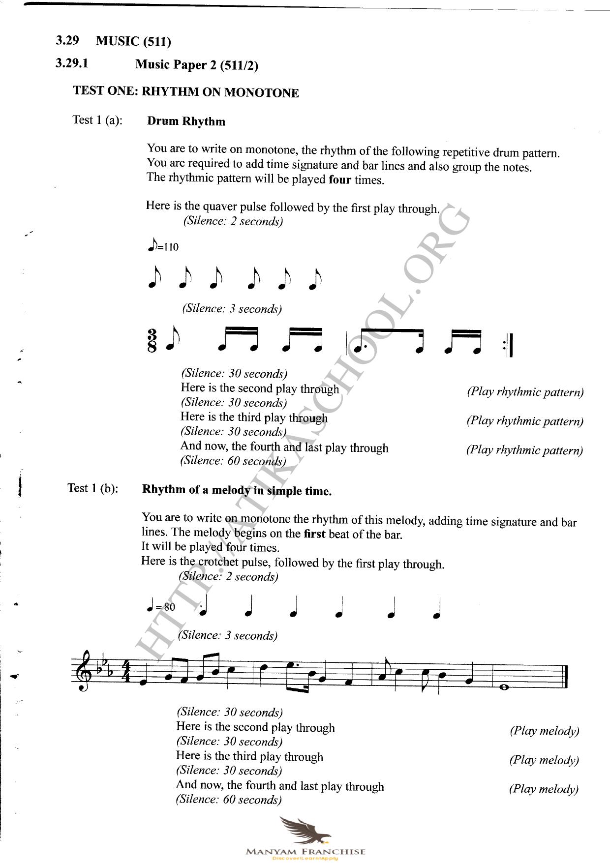 Test One Rhythm On Monotone — page 1 of 7