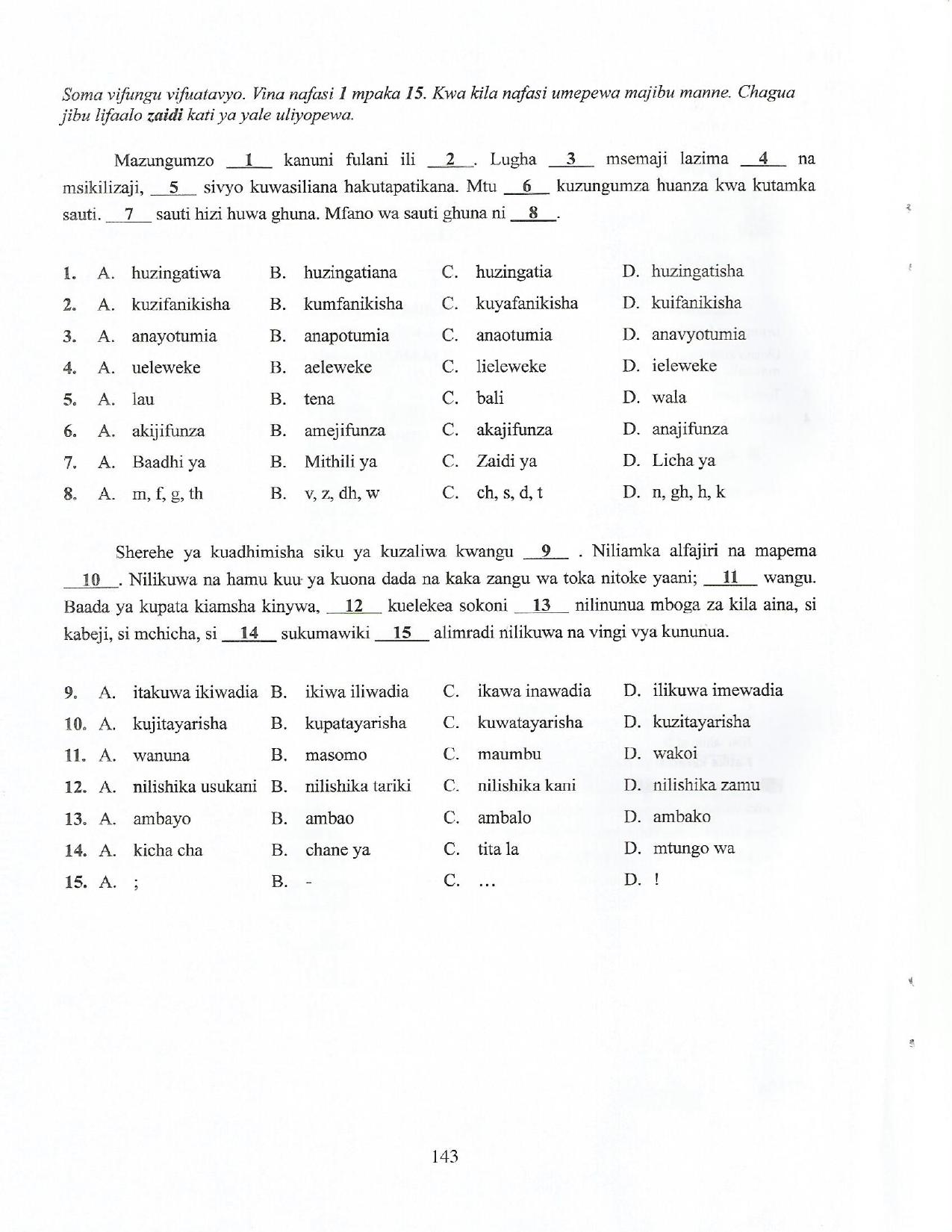 10.5 Kiswahili Sehemu Ya Kwanza Lugha (2017) — page 2 of 7