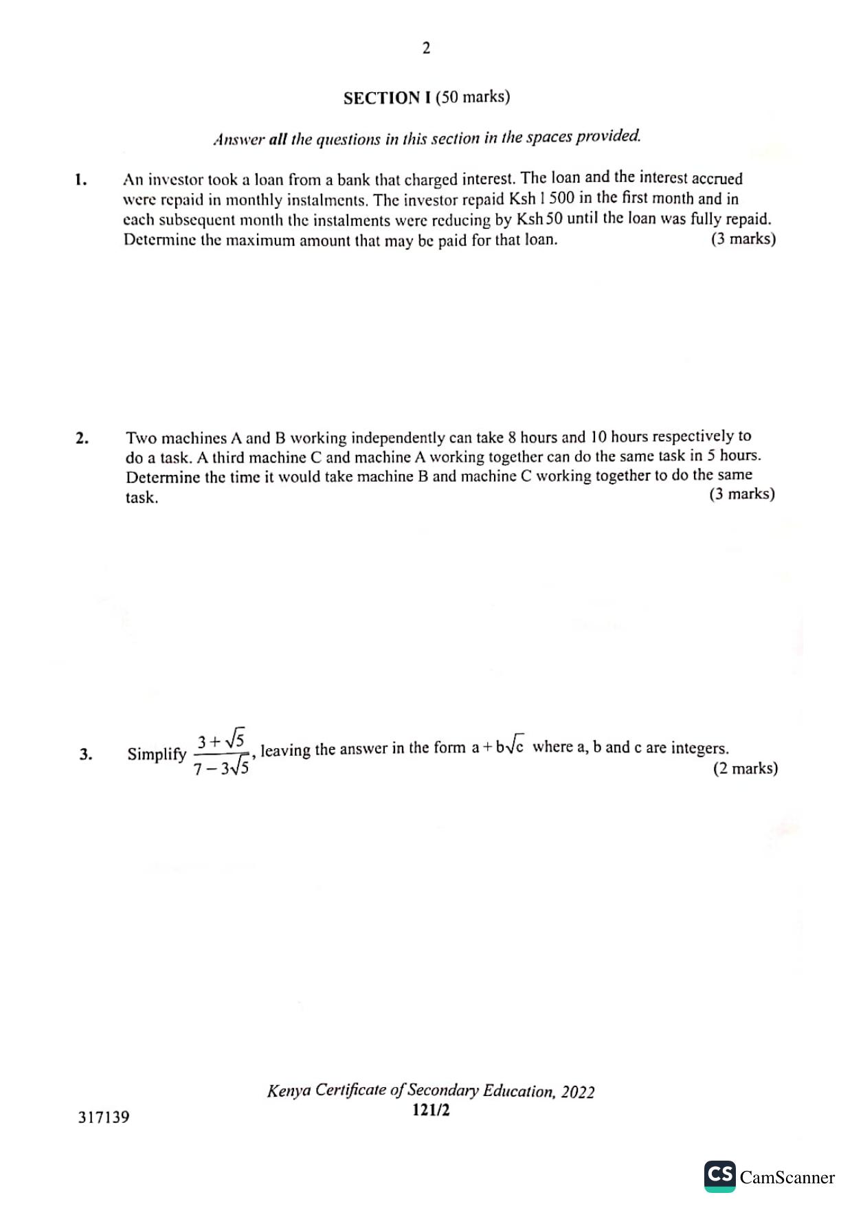 Mathematics Paper 2 — page 2 of 19