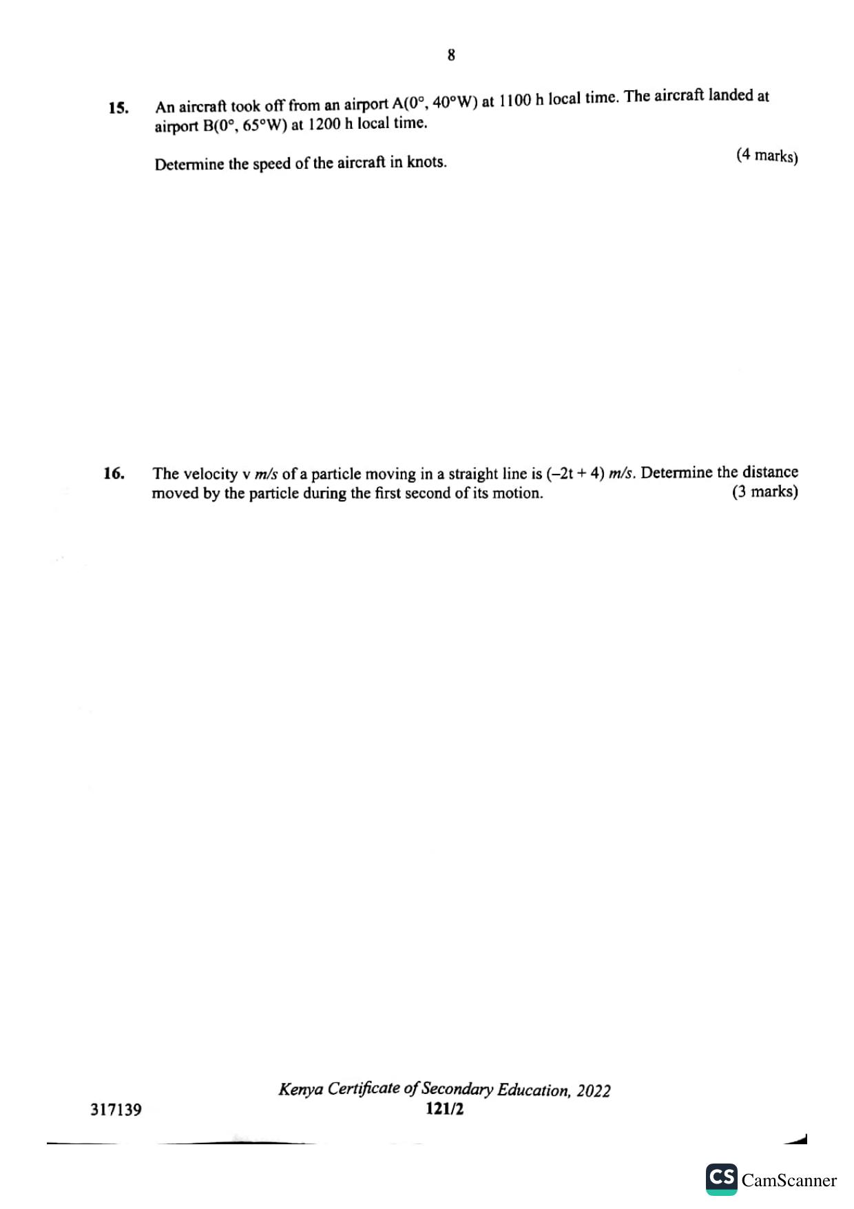 Mathematics Paper 2 — page 8 of 19
