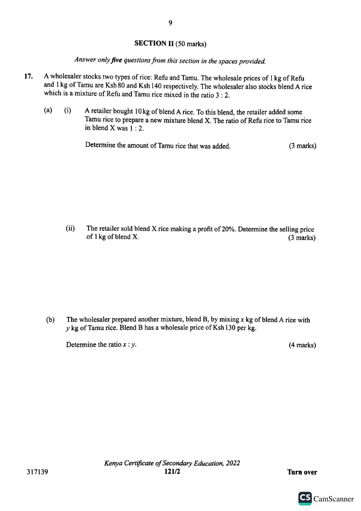 Mathematics Paper 2 — page 9 of 19