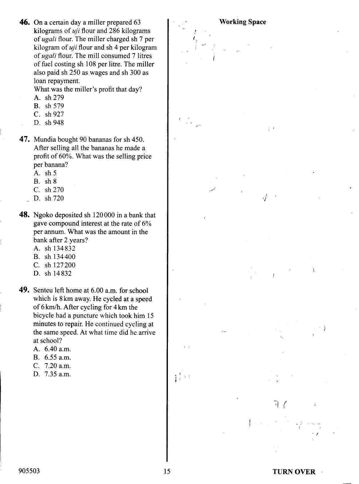 How to Use the Answer Sheet (2015) — page 15 of 16