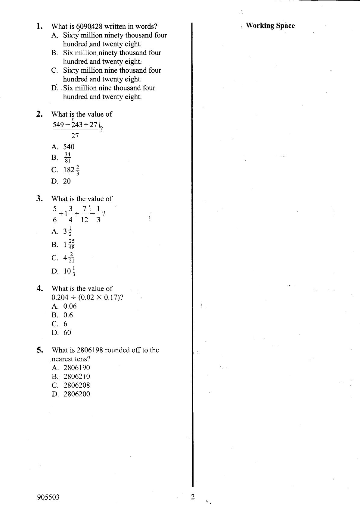 How to Use the Answer Sheet (2015) — page 2 of 16