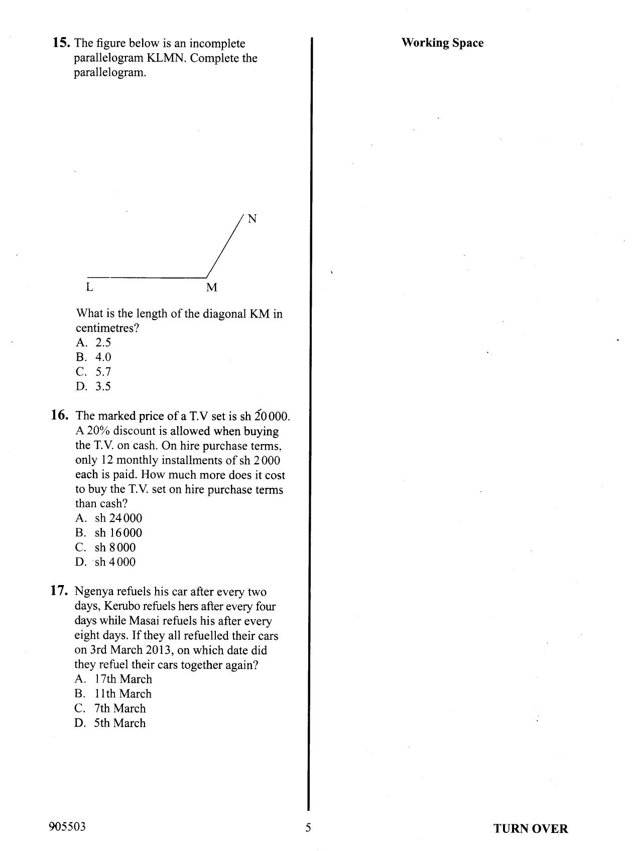 How to Use the Answer Sheet (2015) — page 5 of 16