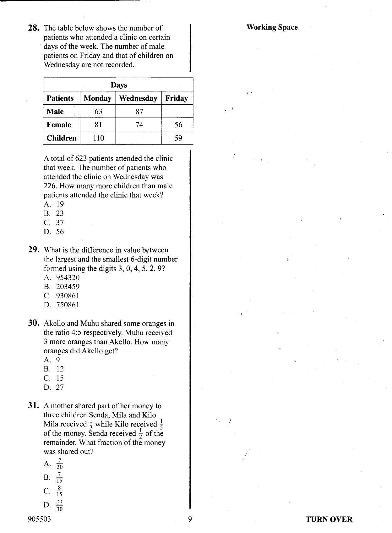 How to Use the Answer Sheet (2015) — page 9 of 16