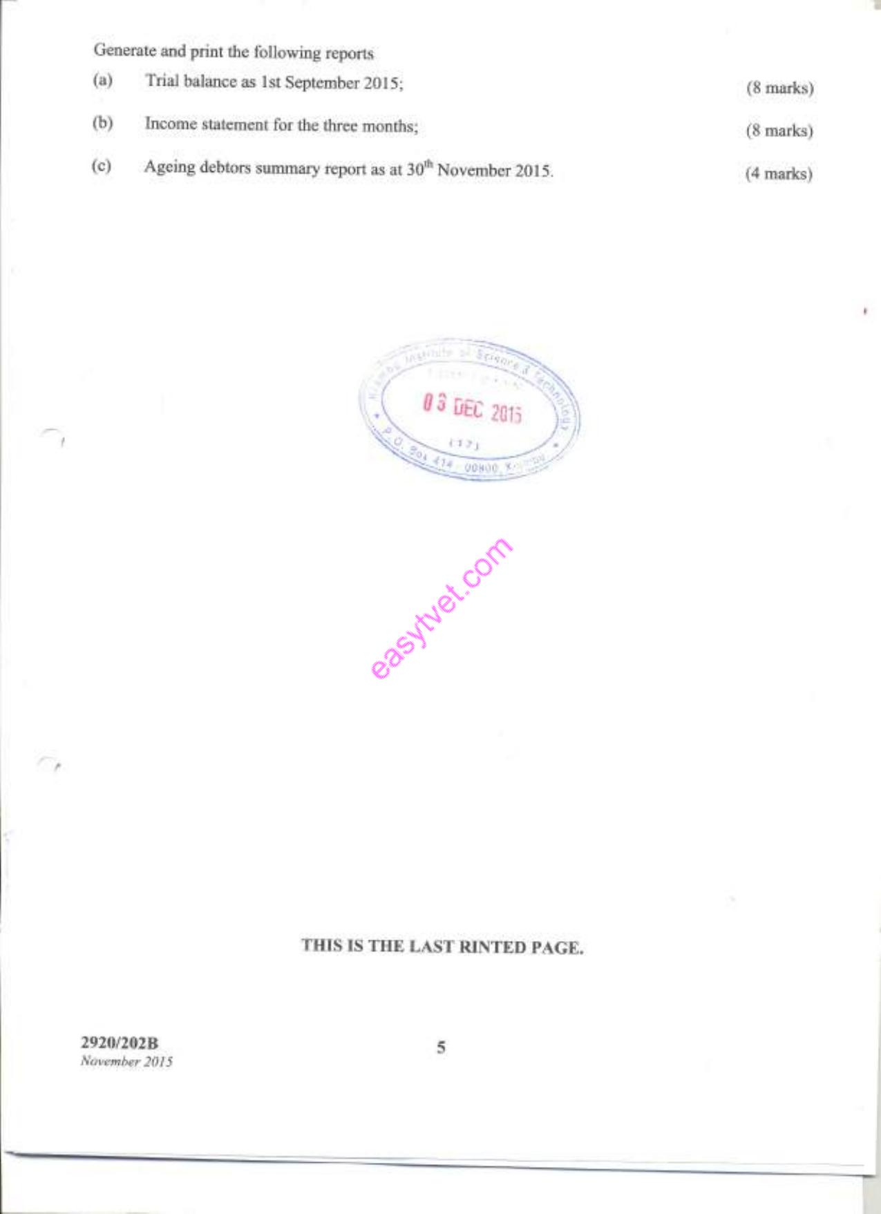 Computer Applications I (practical (2015) — page 5 of 5
