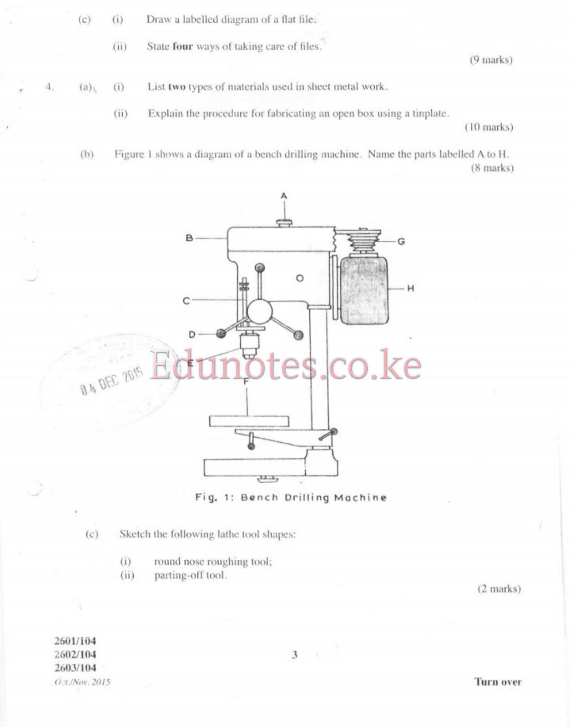 Engineering Drawing, Materials, Processes and Workshop Technology (2015) — page 3 of 7